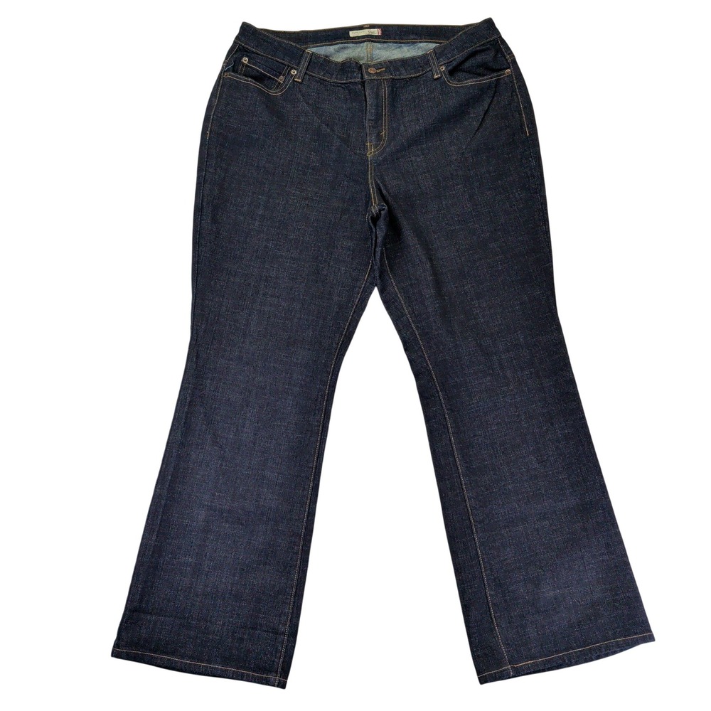 Levis 580 Boot Cut Jeans Womens 20W Medium Dark Wash‎ Indigo Denim Stretch Plus